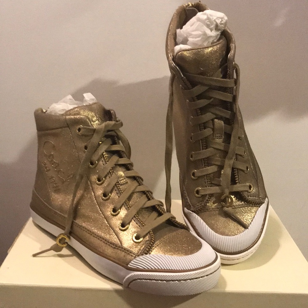 COACH Metallic High Top Sneakers Size 6.5